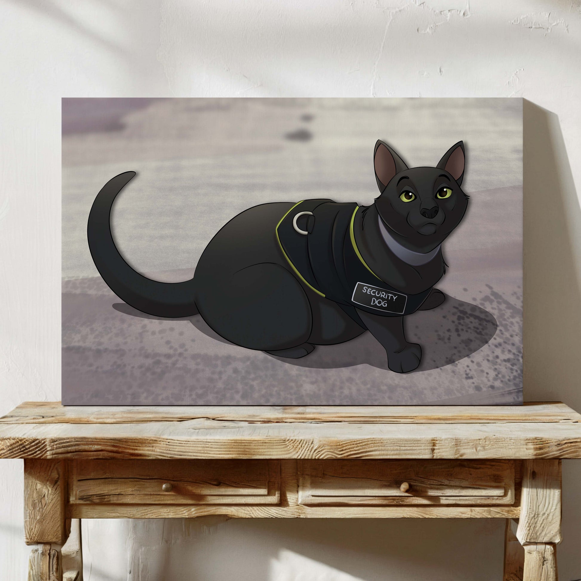 Canvas Print | Custom Hand-Drawn Cartoon Pet Portrait | Fullbody