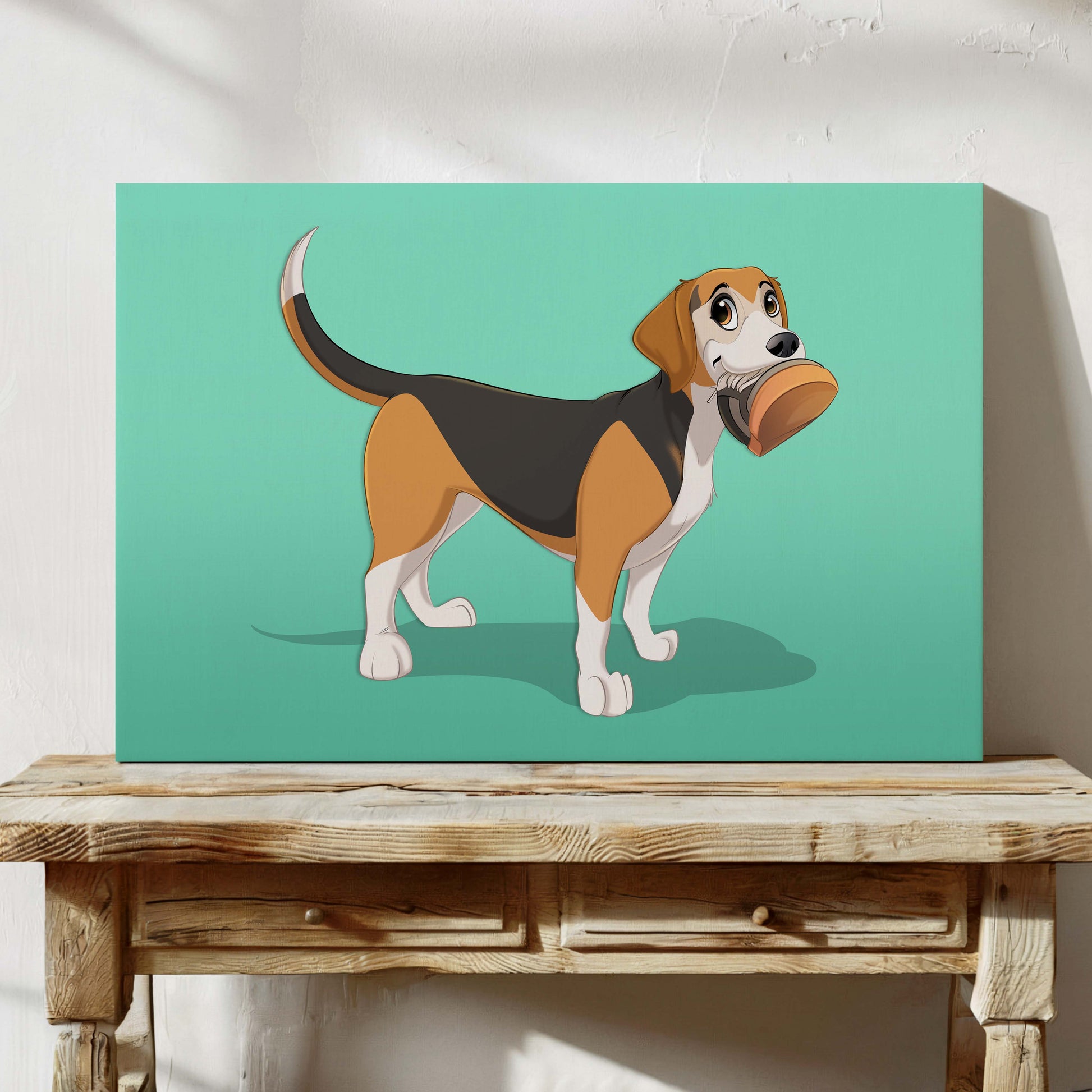 Canvas Print | Custom Hand-Drawn Cartoon Pet Portrait | Fullbody