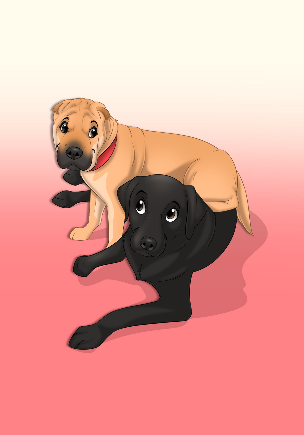 Digital Product | Custom Hand-Drawn Cartoon Pet Portrait | Fullbody