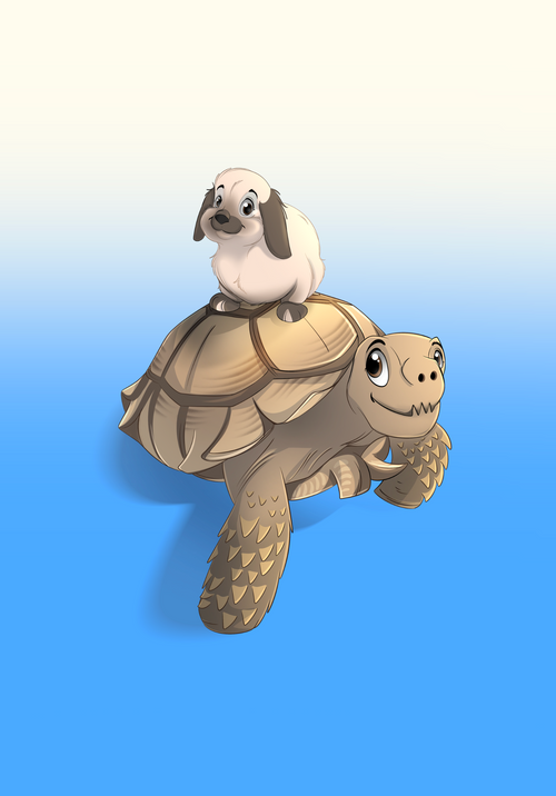 Digital Product | Custom Hand-Drawn Cartoon Pet Portrait | Fullbody