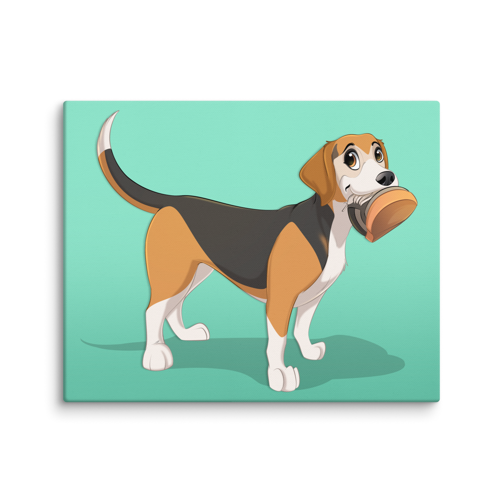 Canvas Print | Custom Hand-Drawn Cartoon Pet Portrait | Fullbody